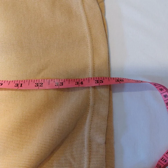 Vintage 90s Y2K Express Tricot Faded Gold Wrap Textured Ribbed Midi Skirt XL NWT